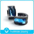 Tkb-e0008 de aço inoxidável de pedra azul huggie brincos orelha piercing de aros